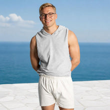 Load image into Gallery viewer, plastic-free 100% organic cotton knit boxers with no polyester and no elastane