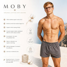 Load image into Gallery viewer, 100% organic cotton boxer shorts for men without plastic without polyester