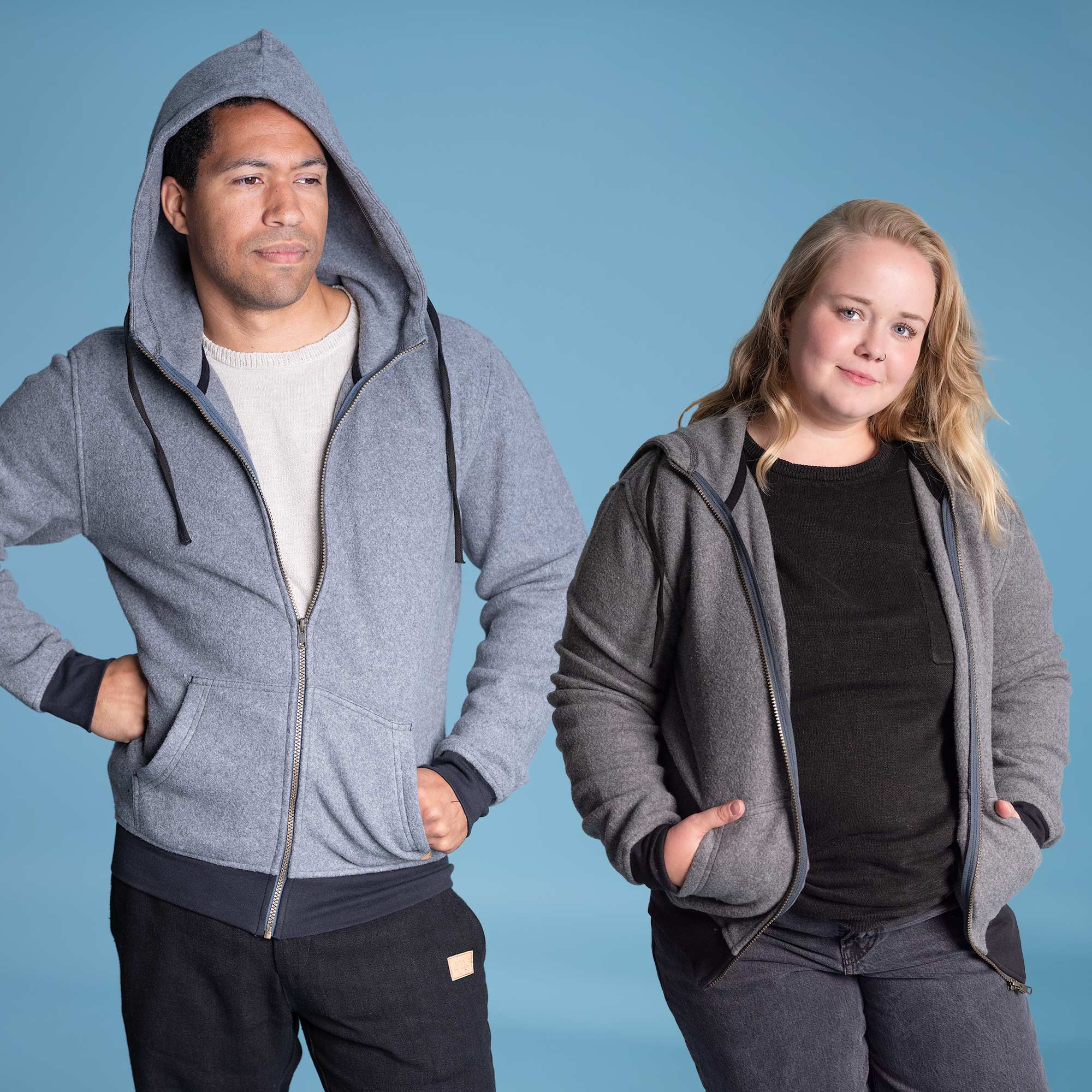 【送料&関税込】Stone  Hoodie In Organic Cotton Fleece 100% Organic Cotton Fleece Zippered Hoodie (Unisex) – Rawganique