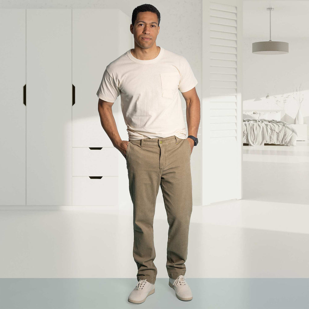 MONTECITO 100% Organic Cotton Pocket T-Shirt (Grown & Made in USA) (V2 OC Thread) (Elastic-free, Latex-free) (99.9-100% Biodegradable)