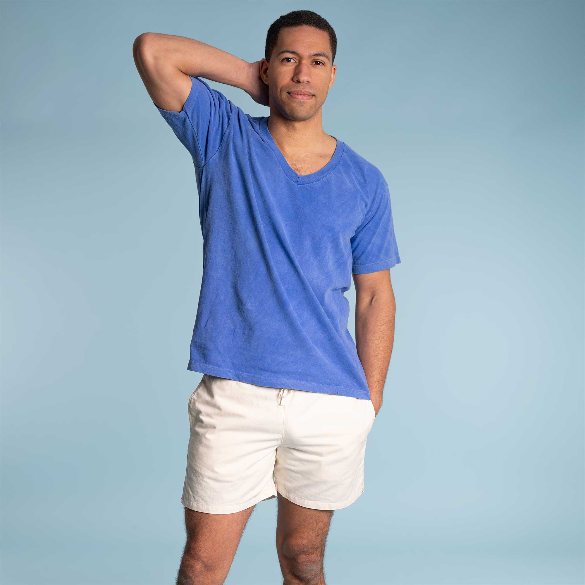 EAGLE/USA Men's ロンＴ V-NECK オーガニックコットン100% BLACK エーグル AIGLE 【EC限定】オーガニックコットンロングスリーブT
