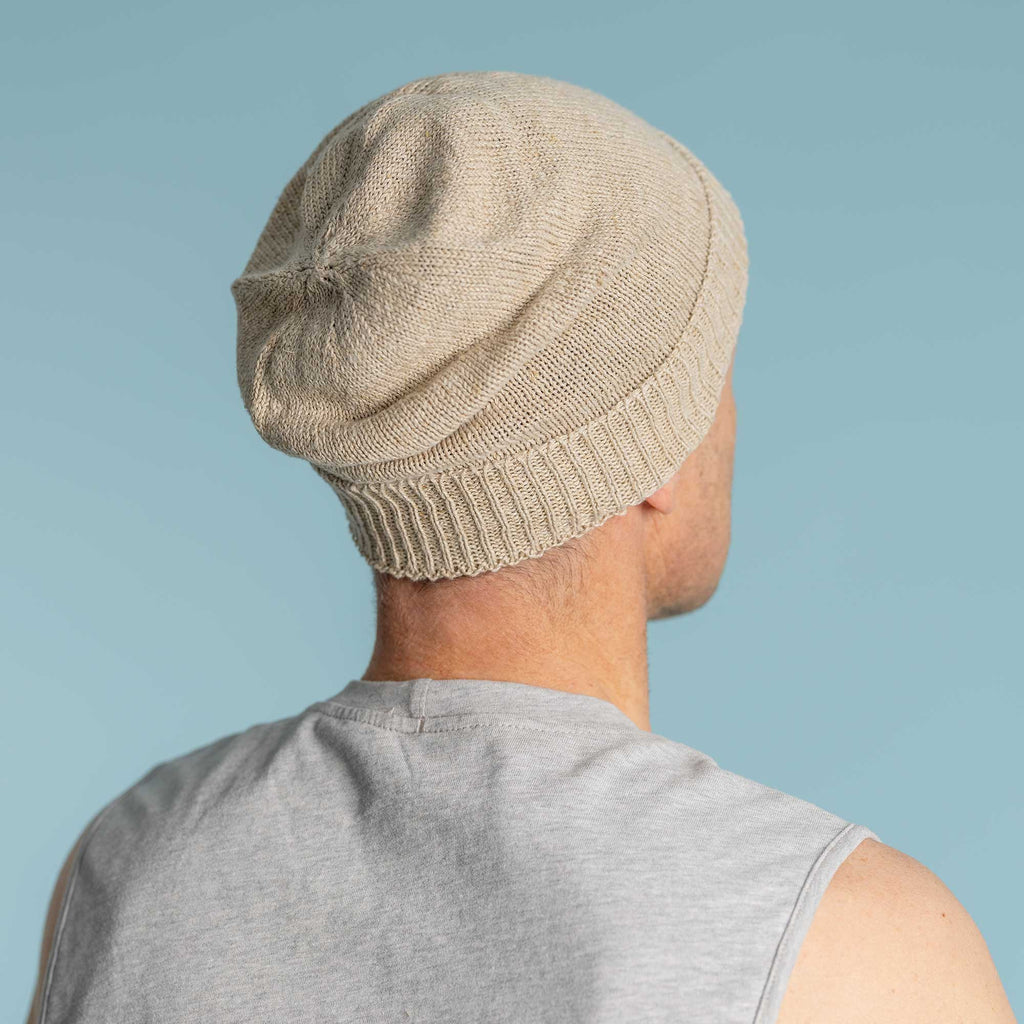 organic linen slouch beanie