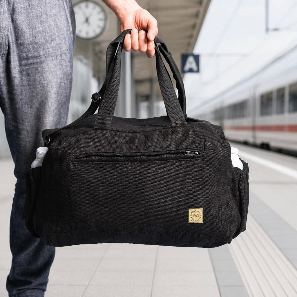 organic linen travel carryon bag