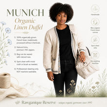 Load image into Gallery viewer, 100% linen duffel travel bag