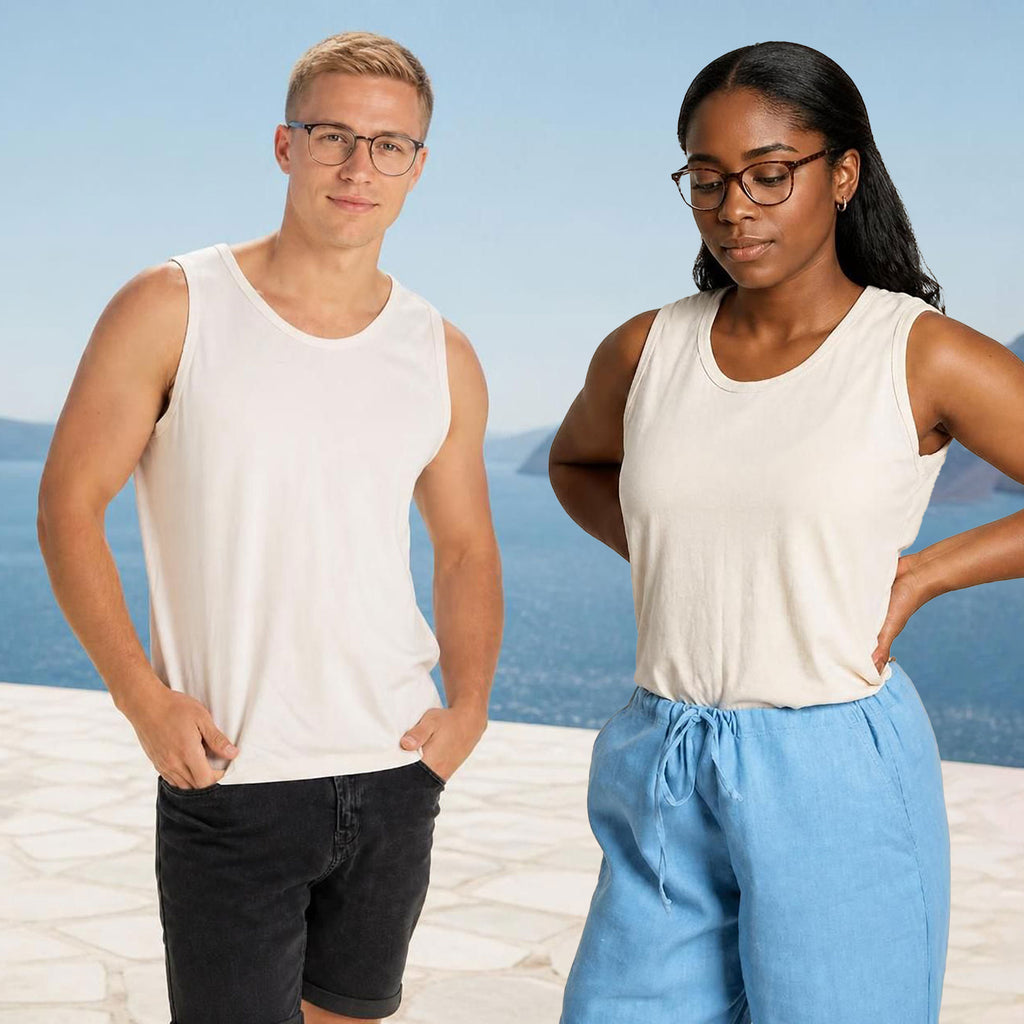 plastic-free 100% certified organic cotton tank top made in usa