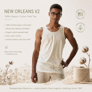 plastic-free 100% certified organic cotton tank top made in usa polyester-free