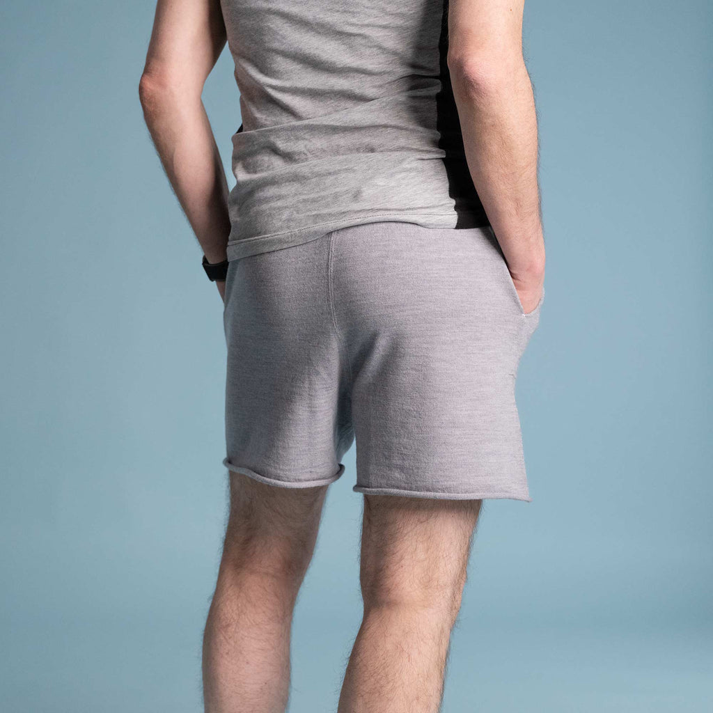 plastic-free organic merino wool gym shorts