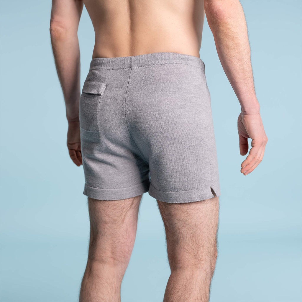 NEW ZEALAND 100% Organic Merino Wool Running / Fitness / Lounge Shorts (Back Pocket, Covered Organic Elastic Waist, No Polyester, No Synthetics) (100% Biodegradable)