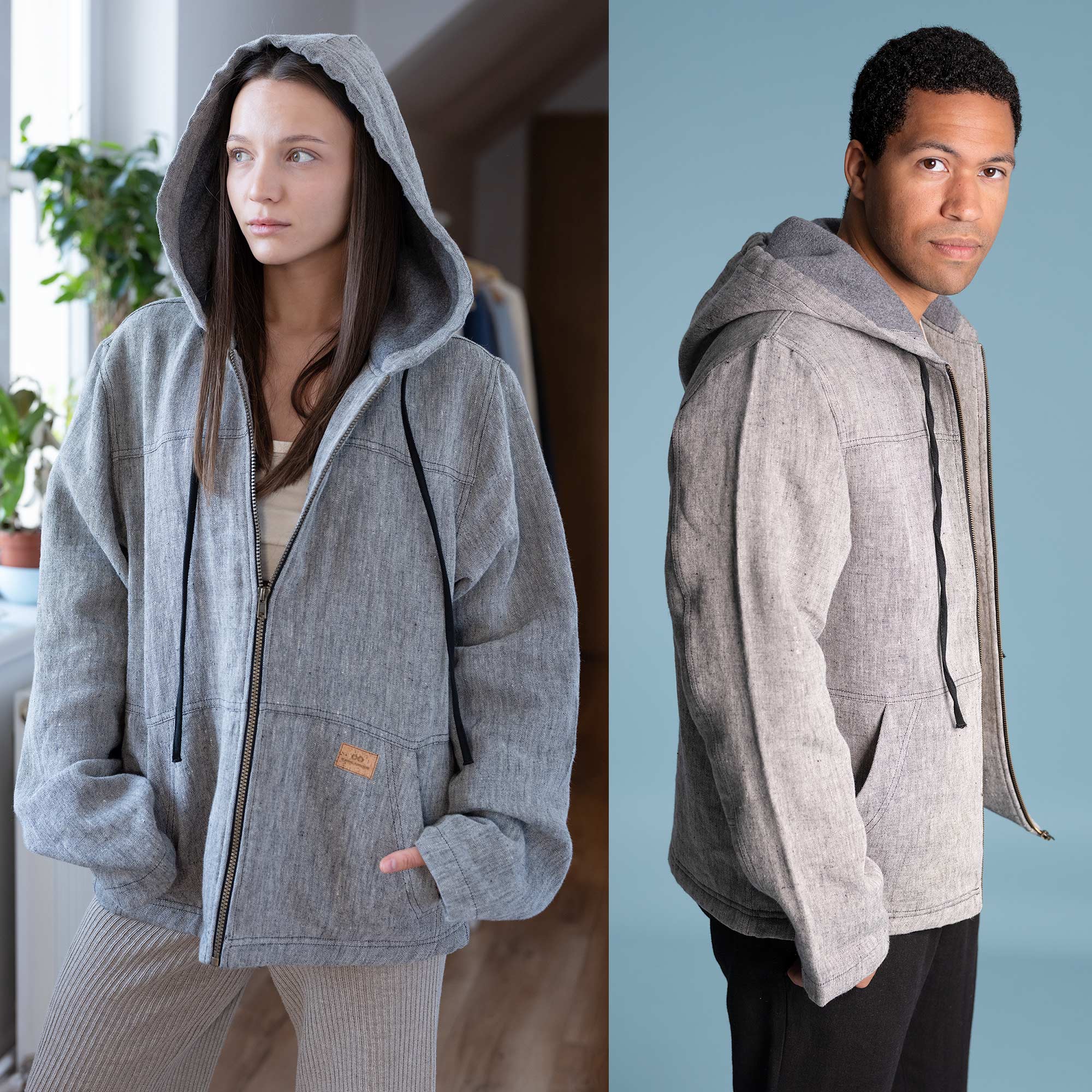 Men's non-toxic organic cotton linen hemp jackets coats