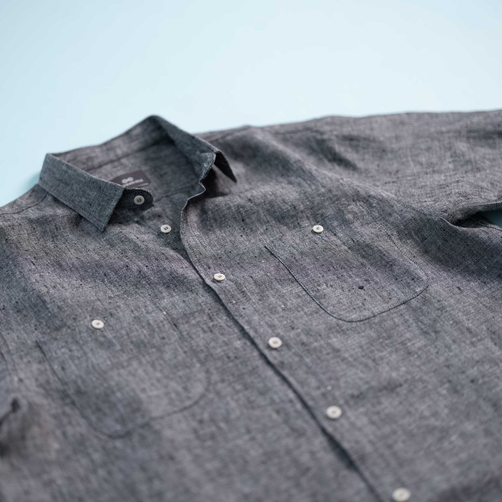 plastic-free 100% organic linen shirt