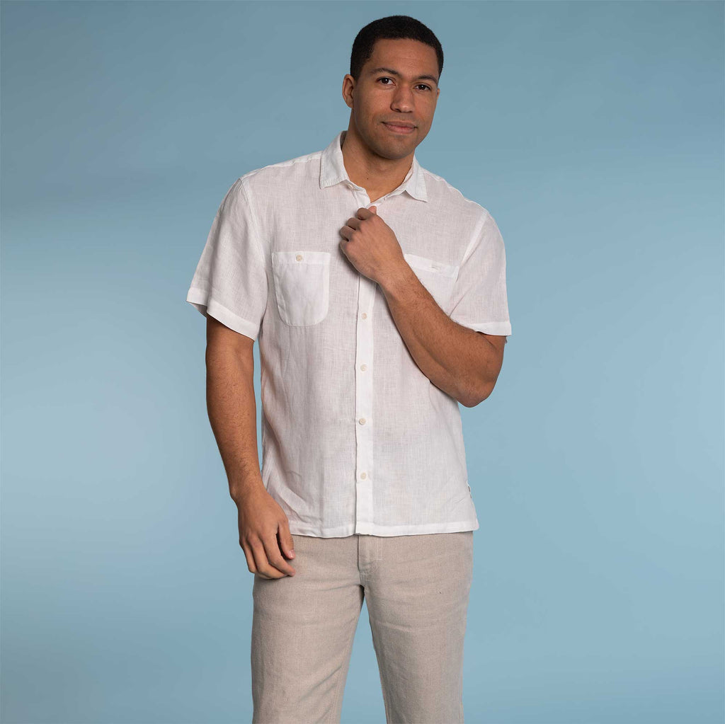 organic linen short sleeve shirt