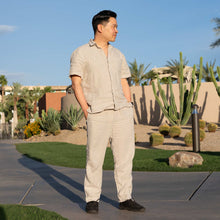 Load image into Gallery viewer, NEWPORT BEACH 100% Organic Linen Short-Sleeve Shirt With Pockets (OC Thread; Plastic-Free Nut Buttons) (100% Biodegradable)