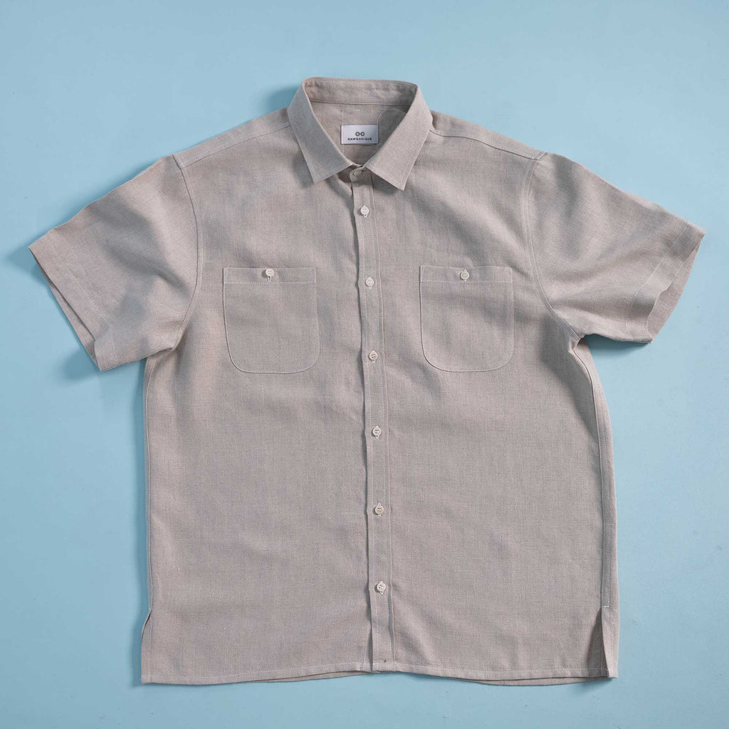 100% organic linen short sleeve shirt