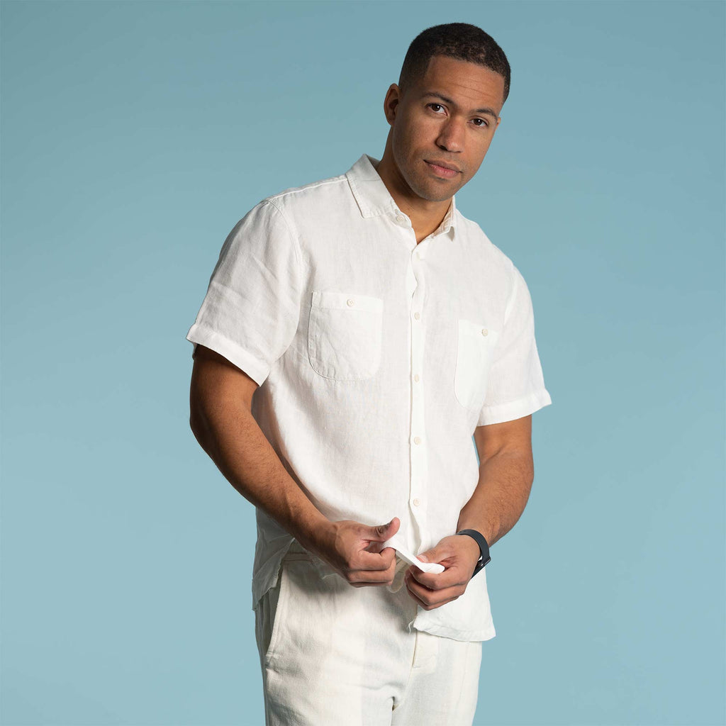 organic linen summer pocket S/S shirt