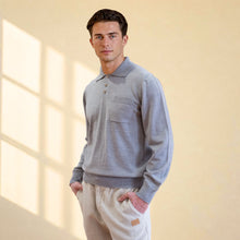 Load image into Gallery viewer, NICO 100% Organic Merino Wool Long-Sleeve Polo Shirt (OC Thread, No Polyester, No Elastic, Plastic-free, No Synthetics) (100% Biodegradable)