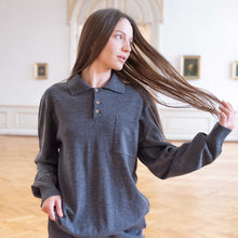 Load image into Gallery viewer, organic merino LS polo  unisex
