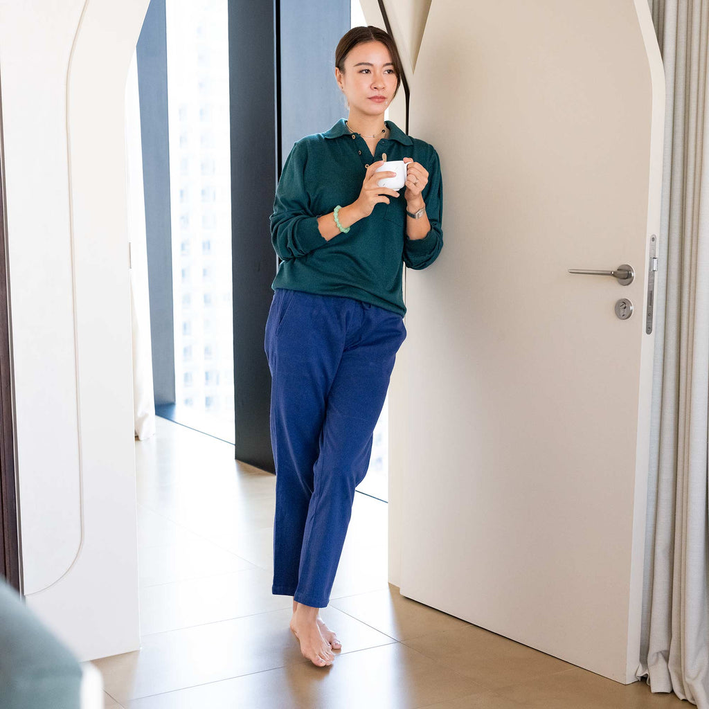 organic merino LS polo polyester-free