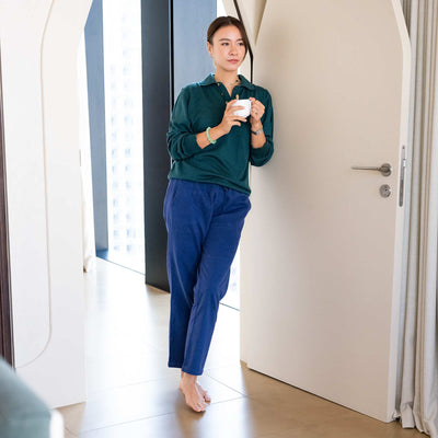 organic merino LS polo polyester-free
