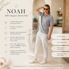 Load image into Gallery viewer, 100% certified organic merino knit polo shirt plastic-free