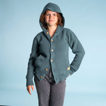 Load image into Gallery viewer, 100% organic merino wool hoodie cardigan sweater