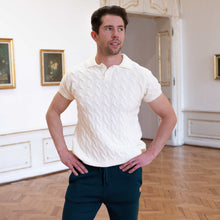 Load image into Gallery viewer, MARLON Plastic-Free 100% Organic Merino Wool Polo Shirt (OC Thread, No Polyester, No Elastic, No Synthetics) (100% Biodegradable)