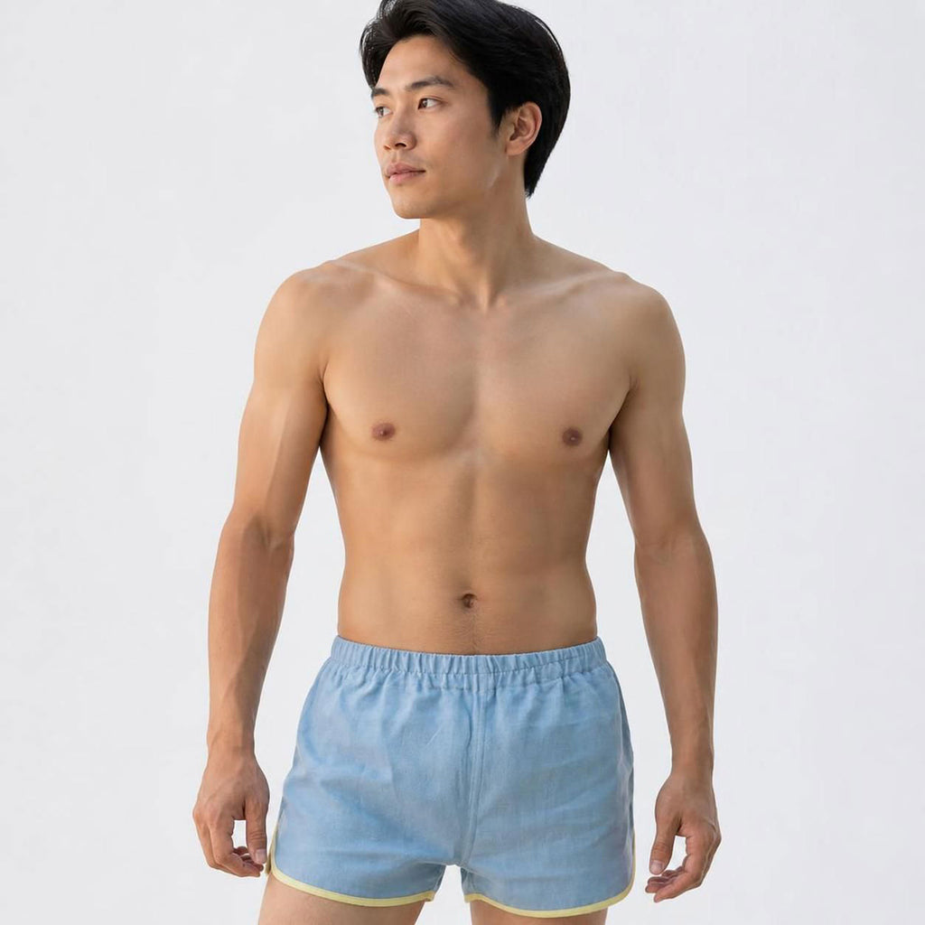 100% linen running shorts plastic-free polyester-free