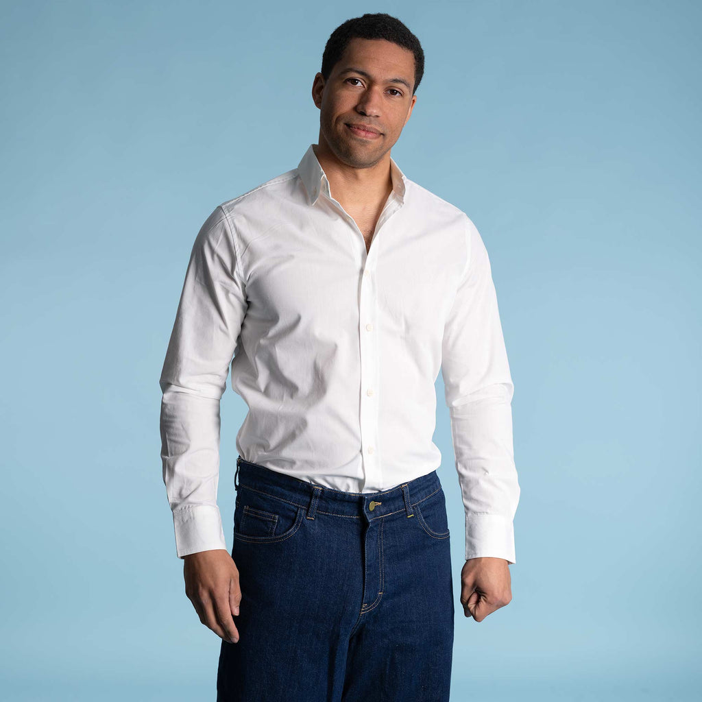 Synthetic-free 100% Organic Cotton Dress Shirt Completely Plastic-free Navy V2 / Large