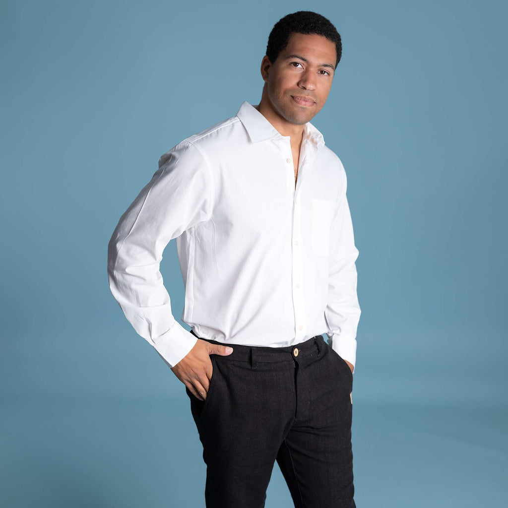 Synthetic-free 100% Organic Cotton Dress Shirt Completely Plastic-free Rawganique Synthetic-free 100% Organic Cotton Dress Shirt Completely Plastic-free Rawganique