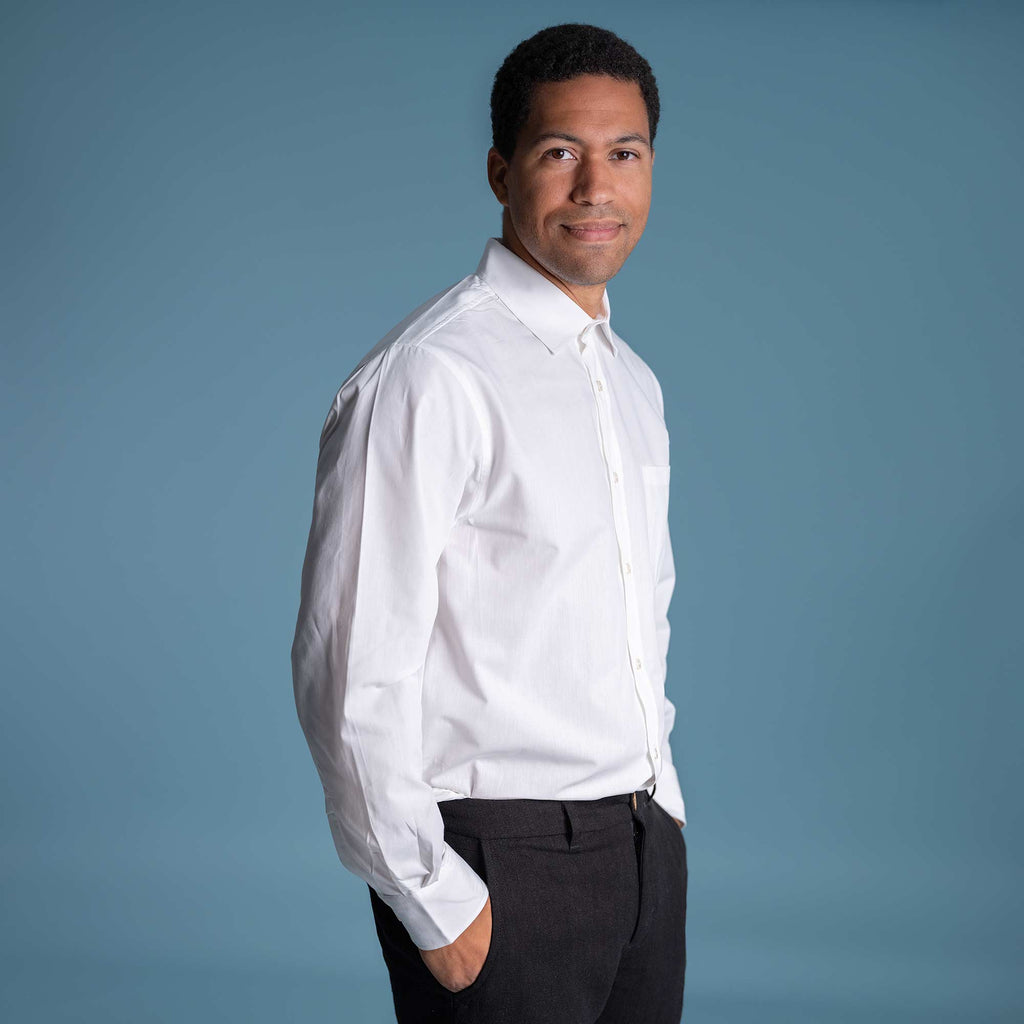 Synthetic-free 100% Organic Cotton Dress Shirt Completely Plastic-free Navy V2 / Large Synthetic-free 100% Organic Cotton Dress Shirt Completely Plastic-free Navy V2 / Large