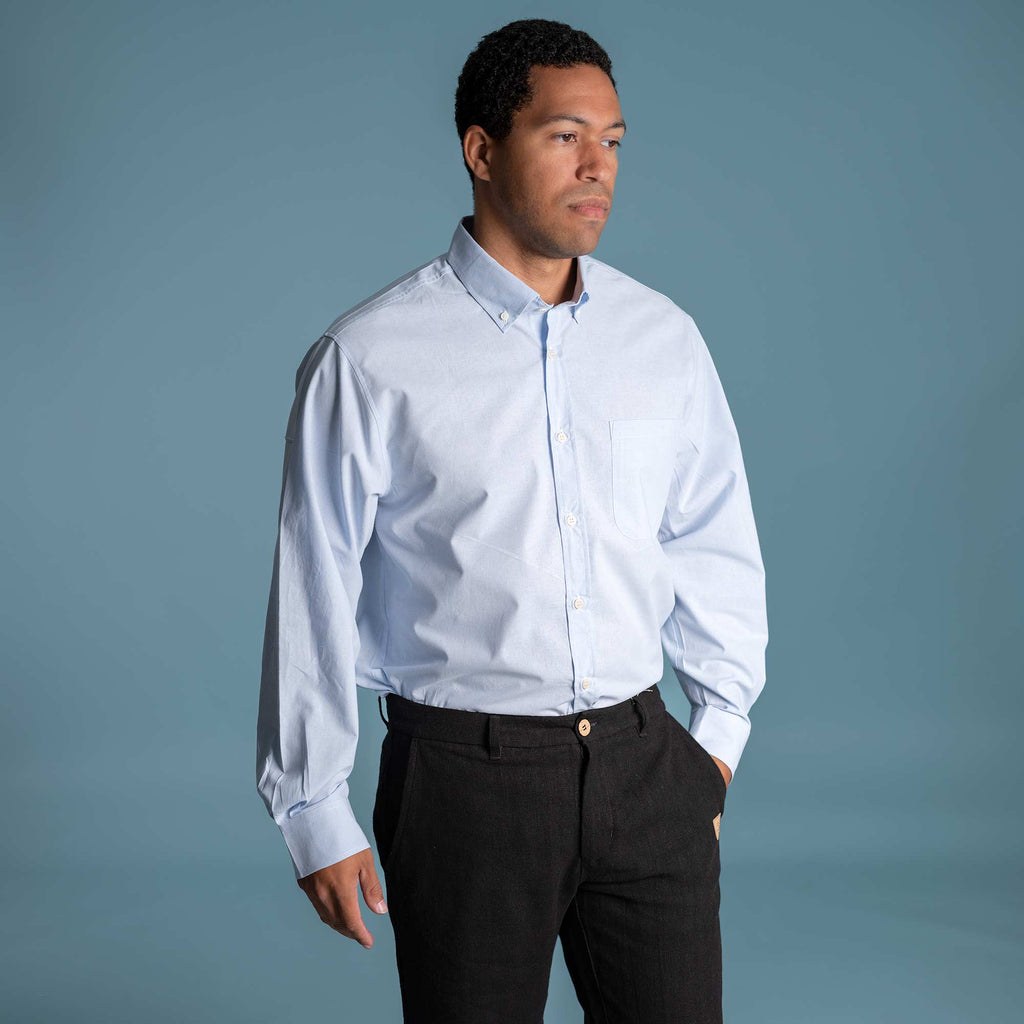 plastic-free organic cotton dress shirt