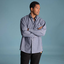 Load image into Gallery viewer, 100% organic cotton dress shirt without plastic polyester-free