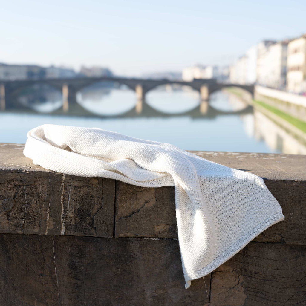 plastic-free 100% organic merino wool scarf