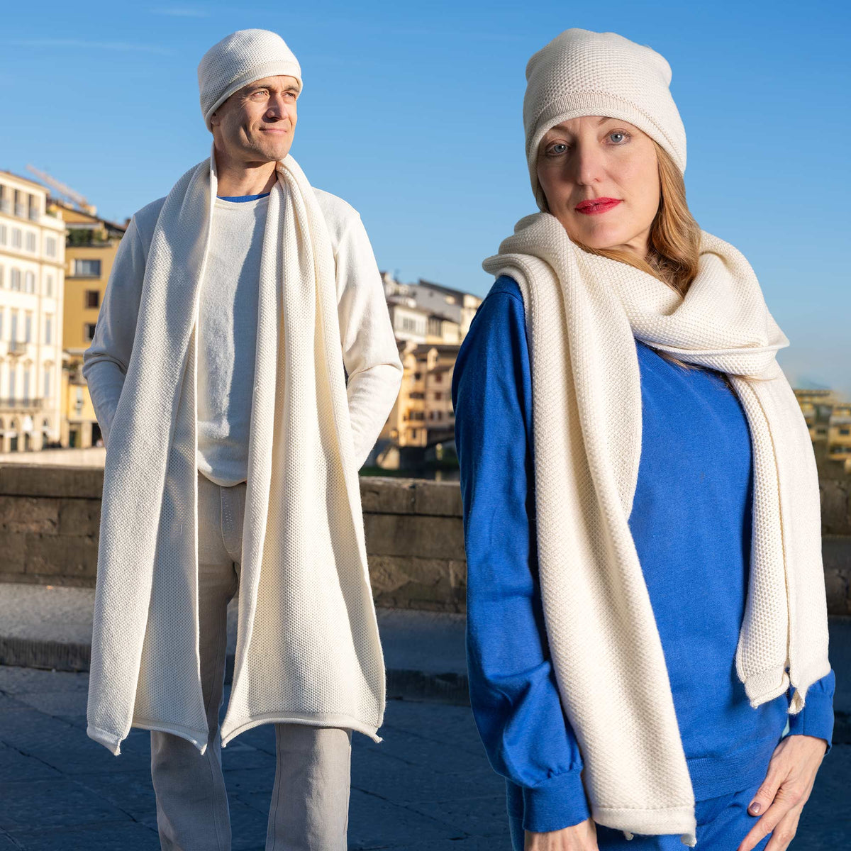 Pure 100% Denmark Wool Women\'s Soft Ivory &‎ Blue Hat & Scarf NWT FLAWS READ Ivory 100% Wool Hats for Women for sale | eBay main image 2