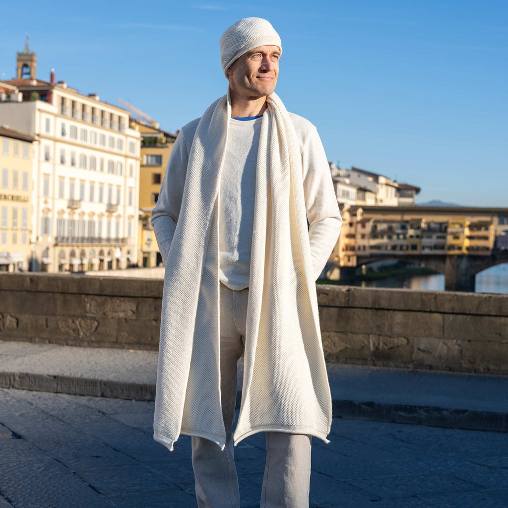 100% organic merino wool scarf plastic-free