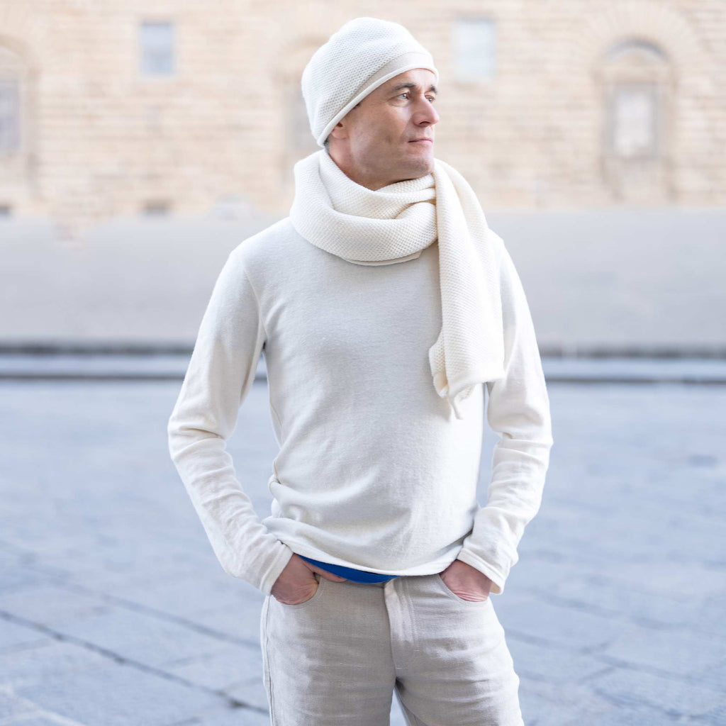 100% organic merino wool scarf polyester-free