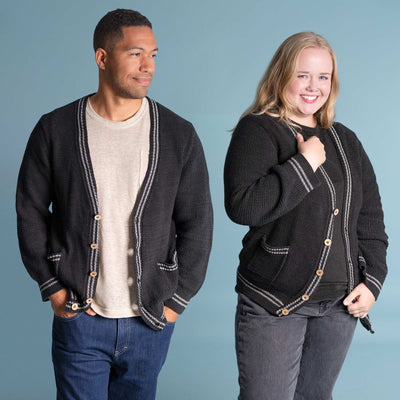 plastic-free 100% organic cotton cardigan sweater