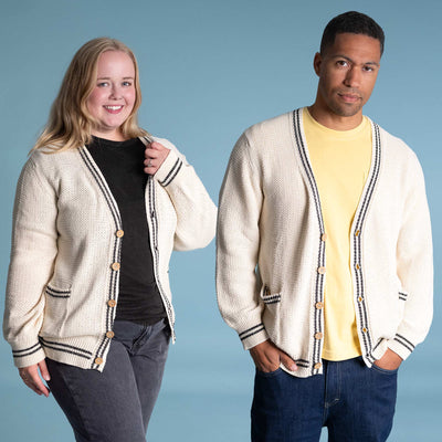 plastic-free organic cotton cardigan sweater