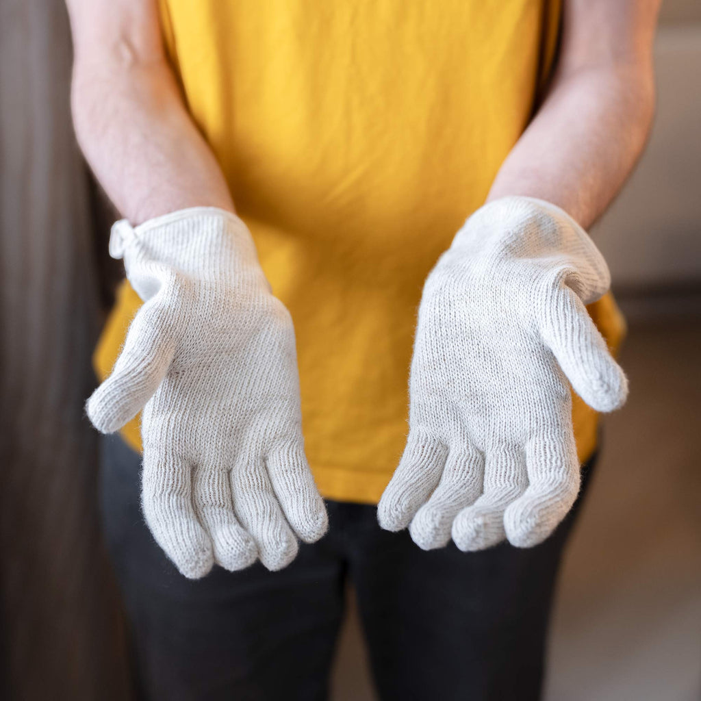 organic linen gloves