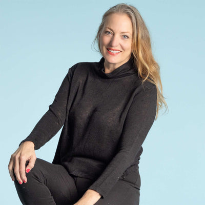 100% hemp mock turtleneck sweater