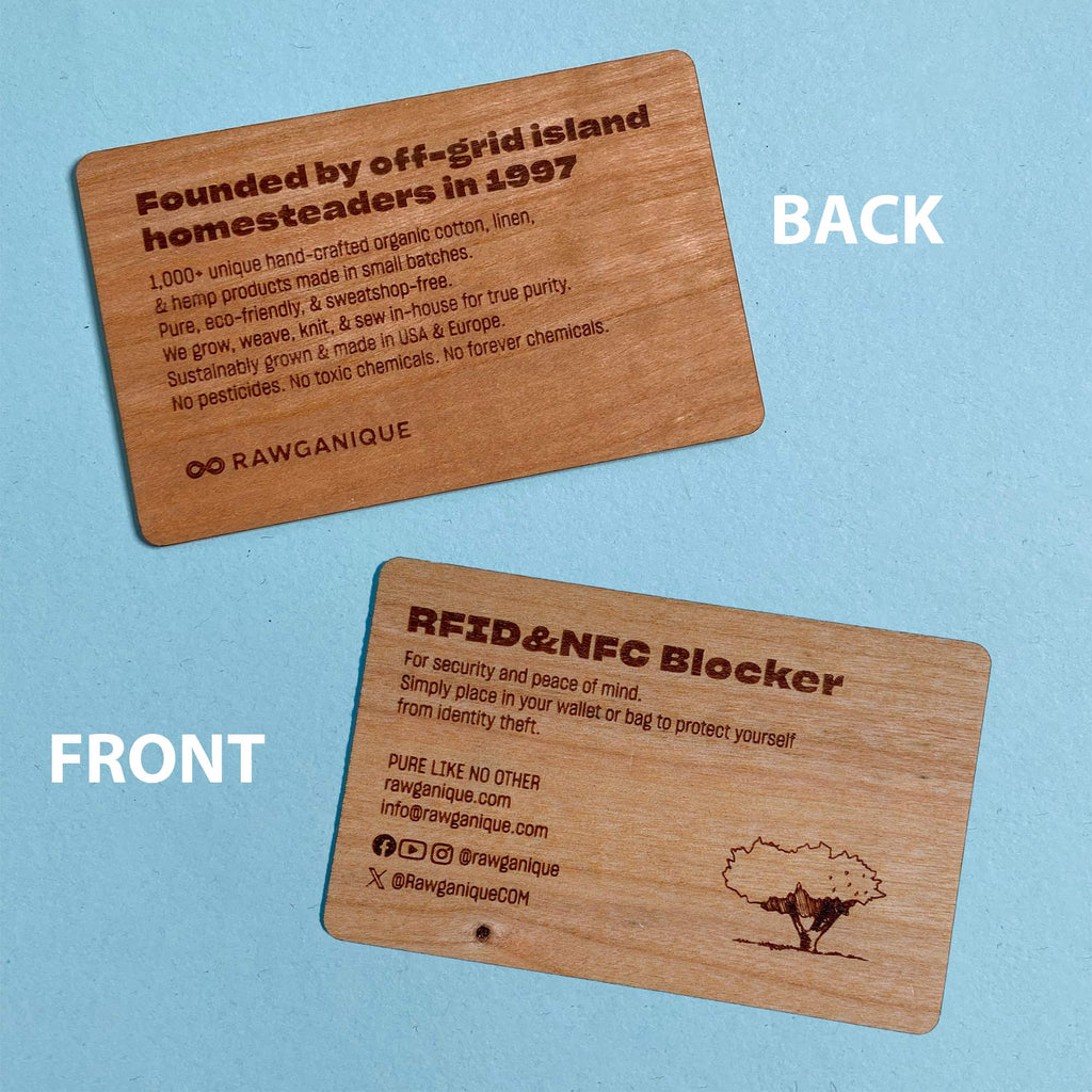 Wooden RFID Blocker Card To Protect Against Identity Theft