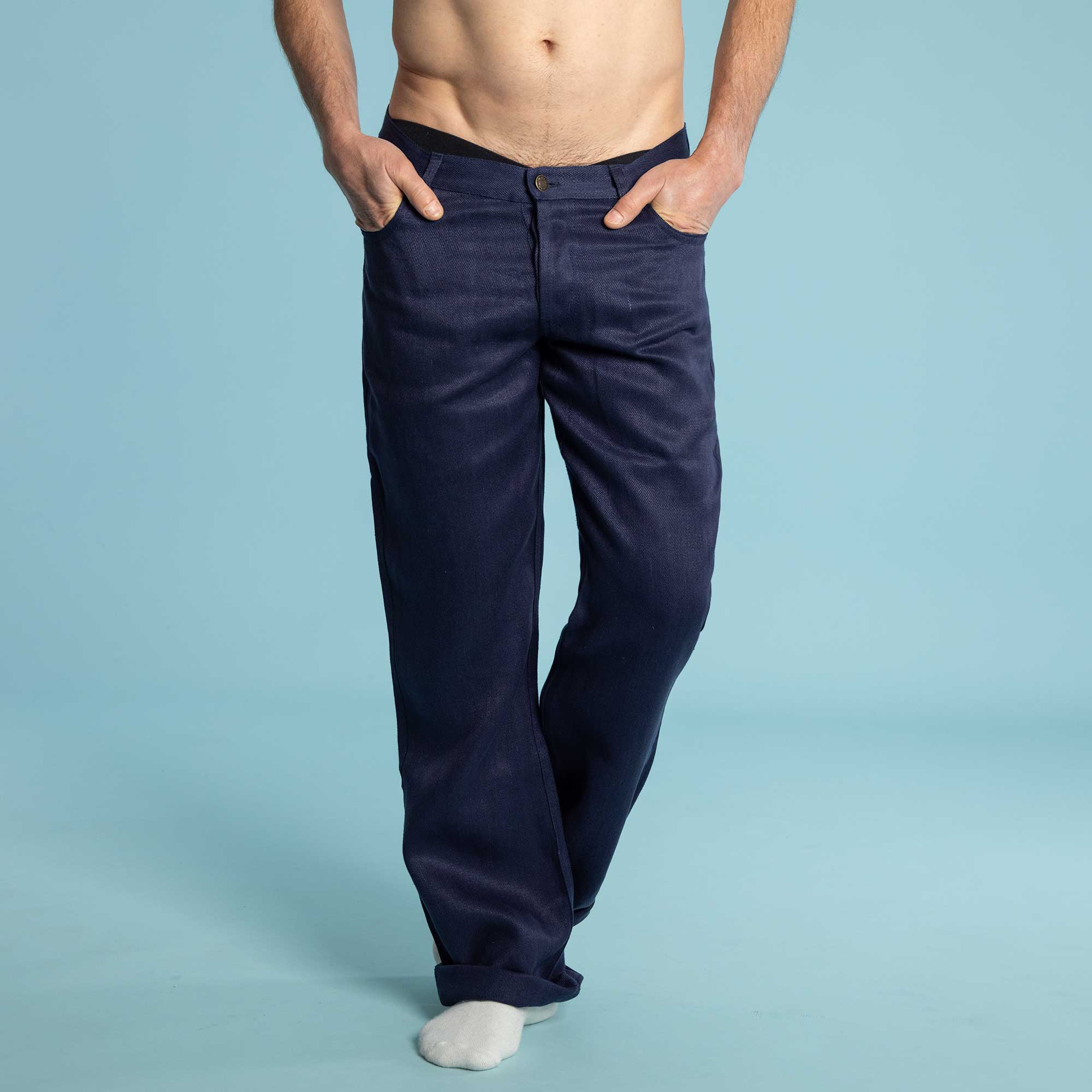 Roots Restore High Rise Flare Legging Pants in True Navy