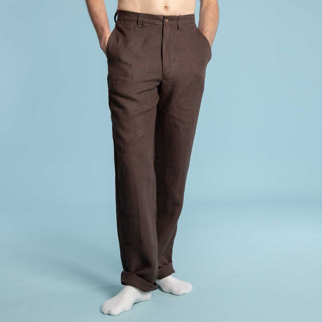 flat front hemp pants