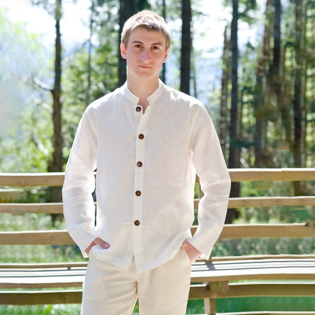 hemp dress shirts Portuguese Light Grey Hemp Merino Blend Shirt