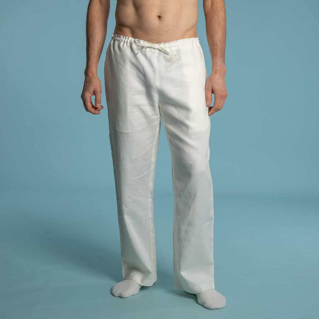 elastic-free organic linen lounge pants