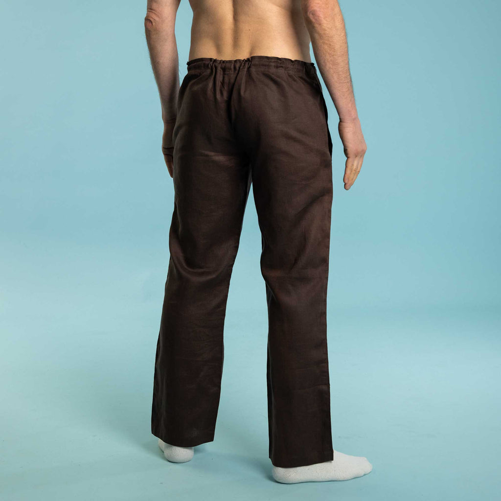 elastic-free organic linen beach pants