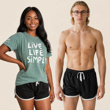 Load image into Gallery viewer, 100% organic linen knit running shorts plastic-free