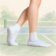 Load image into Gallery viewer, ROLAND GARROS 99-99.9% Organic Cotton Tennis Anklet Socks (0.1-1% Biodegradable Elastic, Dye-free, Breathable Mesh Design) (100% Biodegradable)