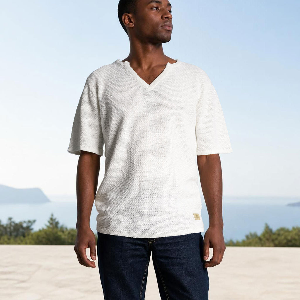 100% organic linen knit tunic shirt plastic-free polyester-free