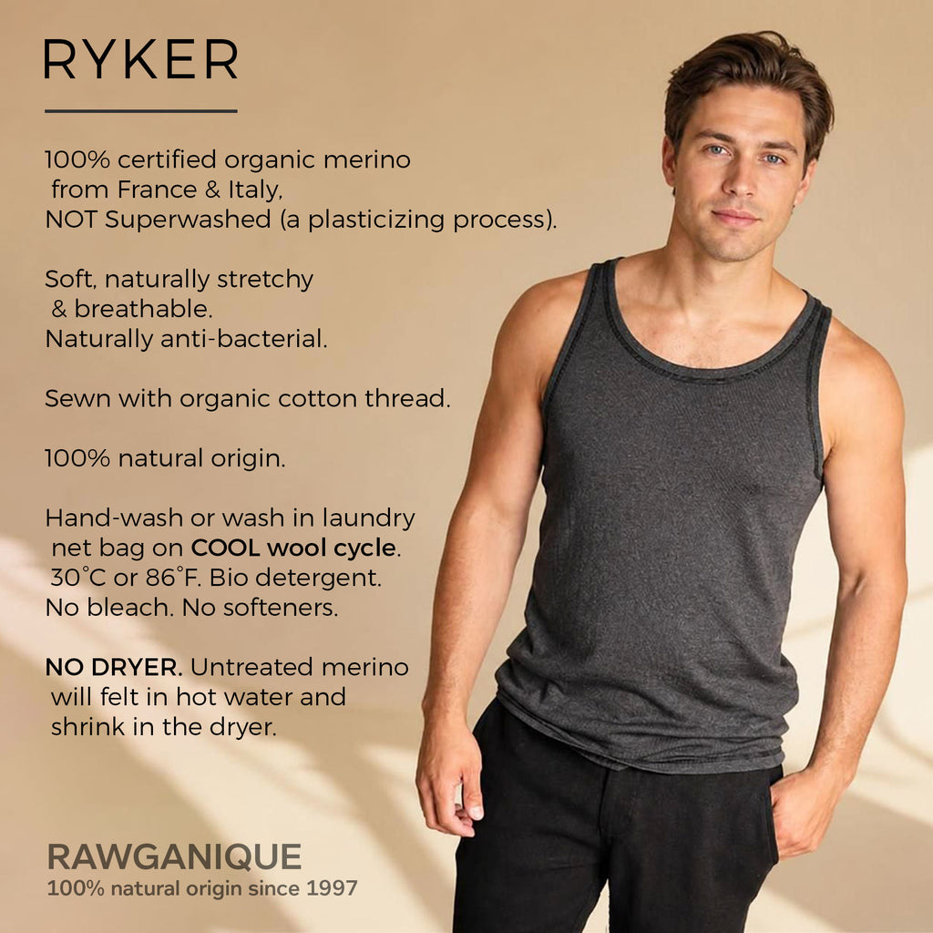 100% certified organic merino wool tank top plastic-free synthetic-free 100% natural