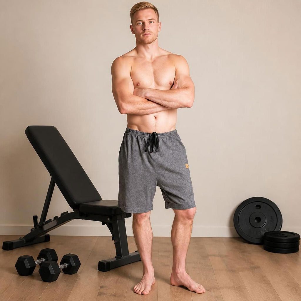 100% organic cotton knit lounge shorts